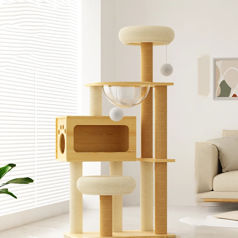 

Towers Tree House Cat Shelf Scratching Climbing Frame Scratching Cat Shelf Board Carpet Gimnasio Para Gato Pet Supplies Castle