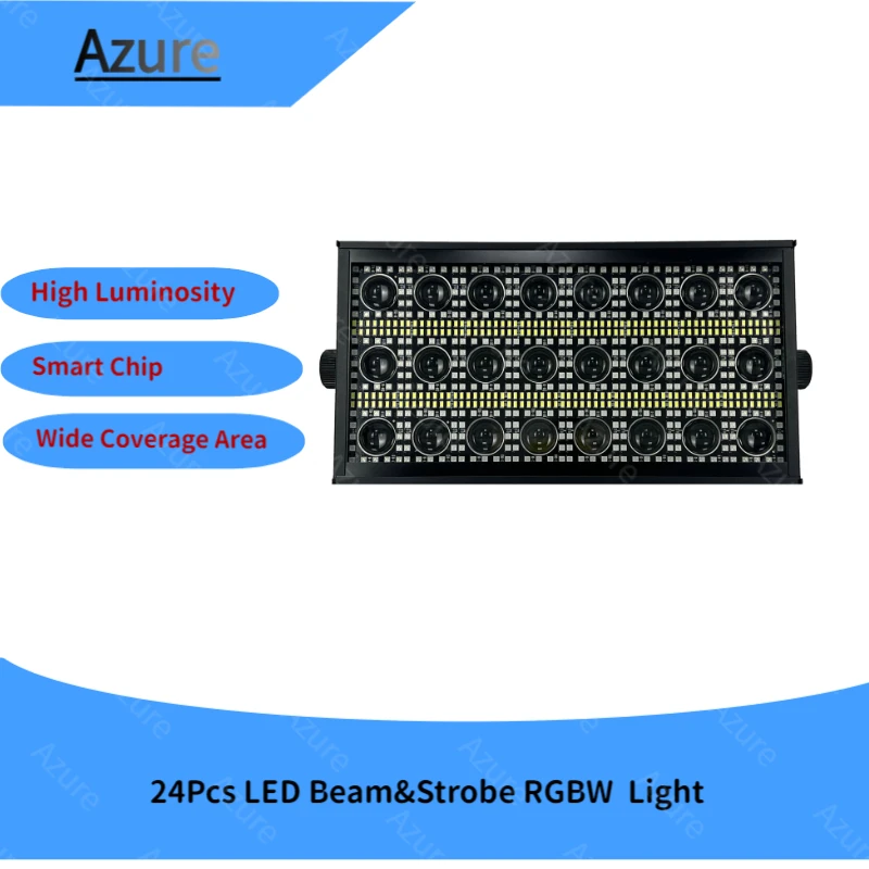 300W LED Beam&Strobe RGBW 4in1 48 Partition Strobe Light 24PCS 8000K Strobe DMX Super Bright  Dj Wash Bar Stage Lighting Effects