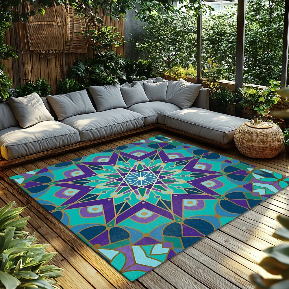 Elegant Persian Carpet Pattern Area Rug Indoor Outdoor Floor Mat Non Slip Home Decor Turkish Design Living Room Runner Rug Gift