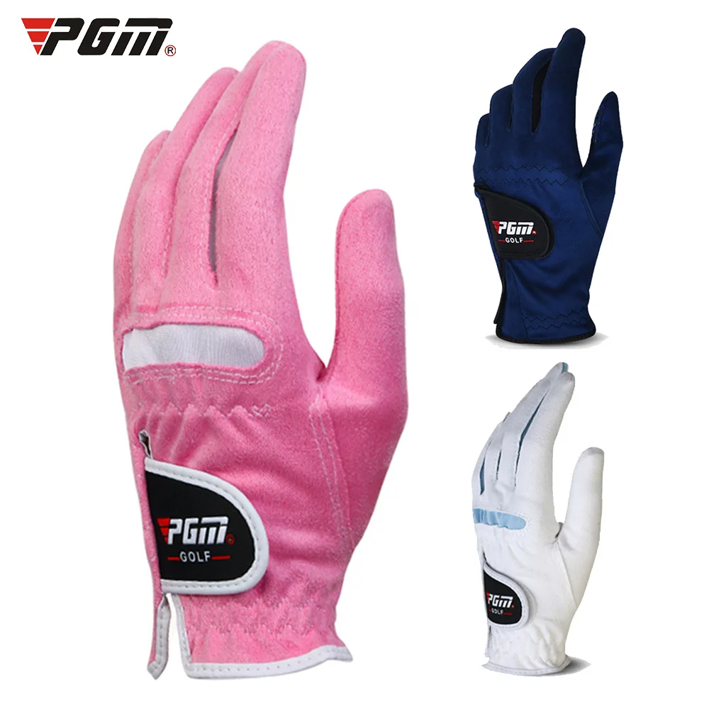 PGM 1pair Women Golf Gloves Soft Microfiber Cloth Breathable Non-slip Protective Gloves Hand Wear Golf Accessory ST009