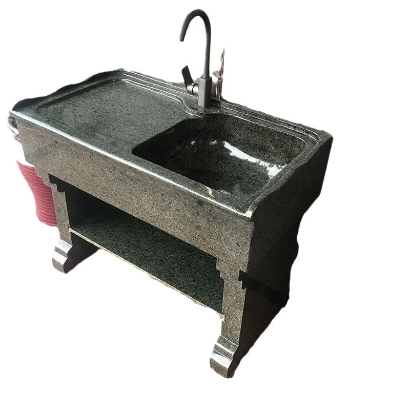 Outdoor Stone Laundry Pool Granite Stone Washbasin Outdoor Laundry Desk Washbasin Natural Marble Pool