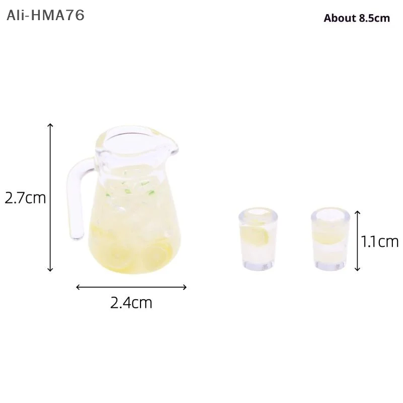 

HMA76-2025 1 Set 1:12 Dollhouse Miniature Furniture Accessories Plastic Tea Cups And Teapot Kit Toy For Children Christmas Gift