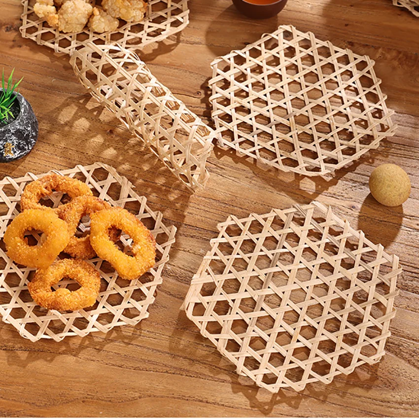 Bamboo Hexagonal Heat Proof Mat Multiple Use Creative Table Display Napkin Ring