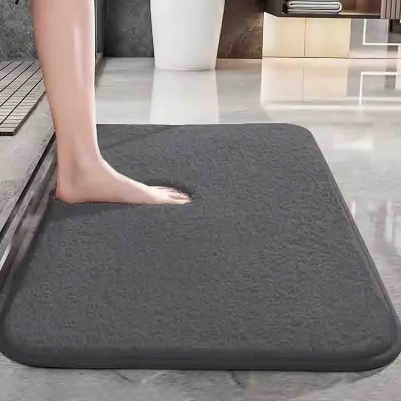 Alfombra de baño, alfombra de pelo largo para el suelo, alfombra para puerta de dormitorio, decoración del hogar, alfombra de baño súper absorbente de agua, antideslizante