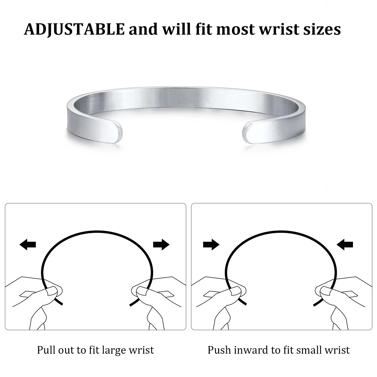 Các Loại Màu Sắc 3MM Đến 16MM Nam Nữ Phẳng Skinny Tay Lắc Tay Vòng Đeo Tay Bằng Thép Không Gỉ Brackelts Quà Tặng mẹ Bố Em Gái