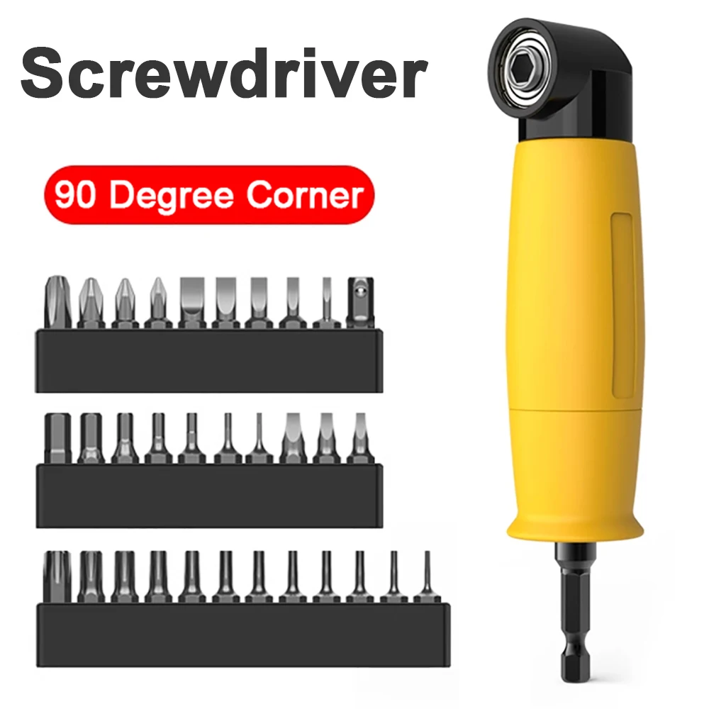 

Hexagonal Handle Yellow 90 Degree Extended Corner Tool Right Angle Screwdriver Connecting Rod Electric Tool Accessory