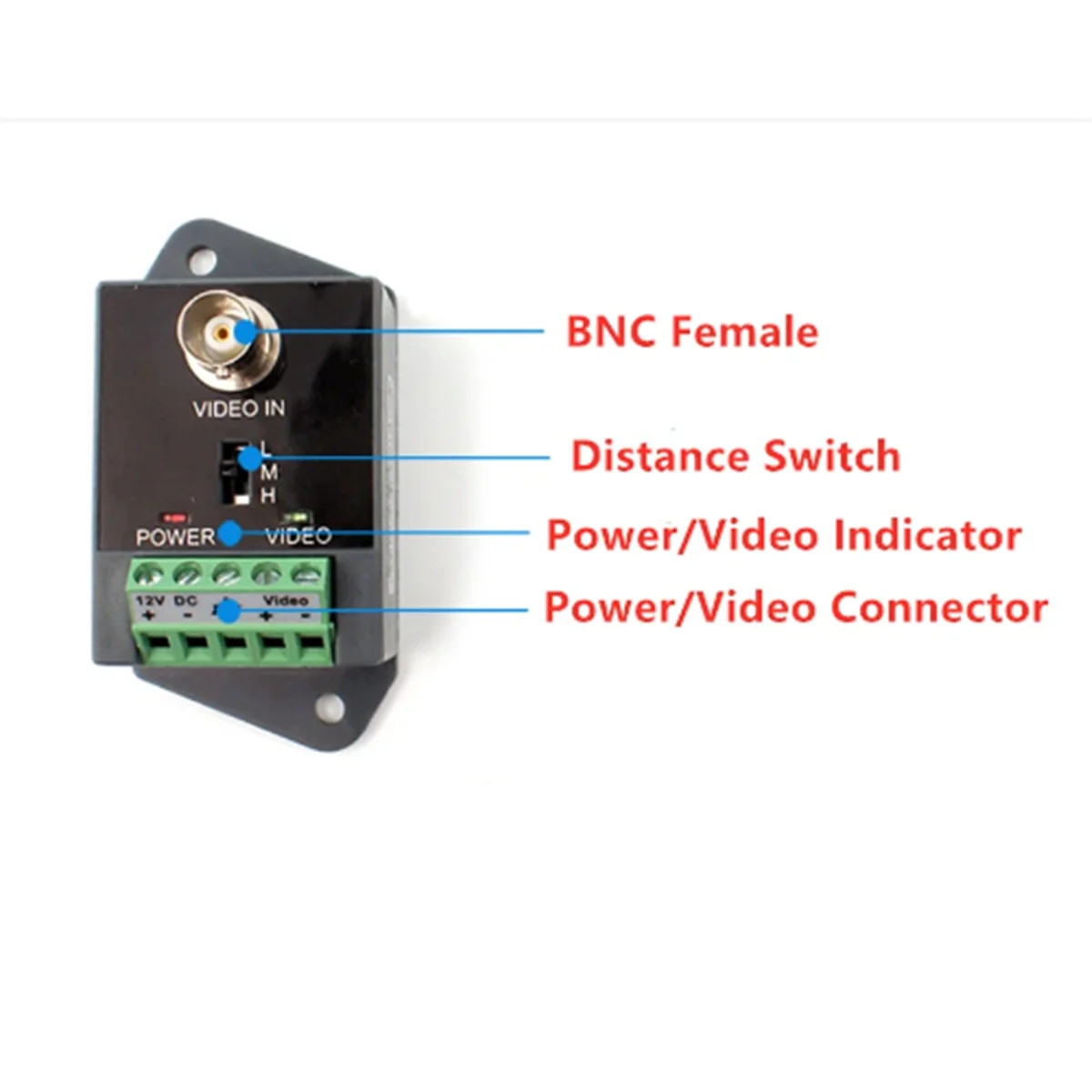 Ein kanal iger aktiver Video-Balun für CCTV-HD-TVI cvi ahd aktiver HD-Video-Transceiver