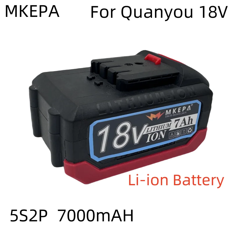 For Quanyou 21V 5S2P 7000mAH Li-ion Battery Chainsaw Angle Grinder, Electric Wrench Tool, Specialized Air Cannon Machine Battery