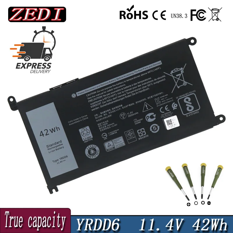 

ZEDI Original 42Wh YRDD6 Laptop Battery for Dell Inspiron 3493 3501 3793 5480 5481 5493 5585 5594 7586 VM732 OVM732 1VX1H 01VX1H