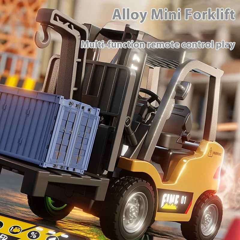 

Forklift 1:64 Desktop Mini Alloy Remote Control Engineering Vehicle Remote Control Alloy Car Model Rc Toy Children'S Gift