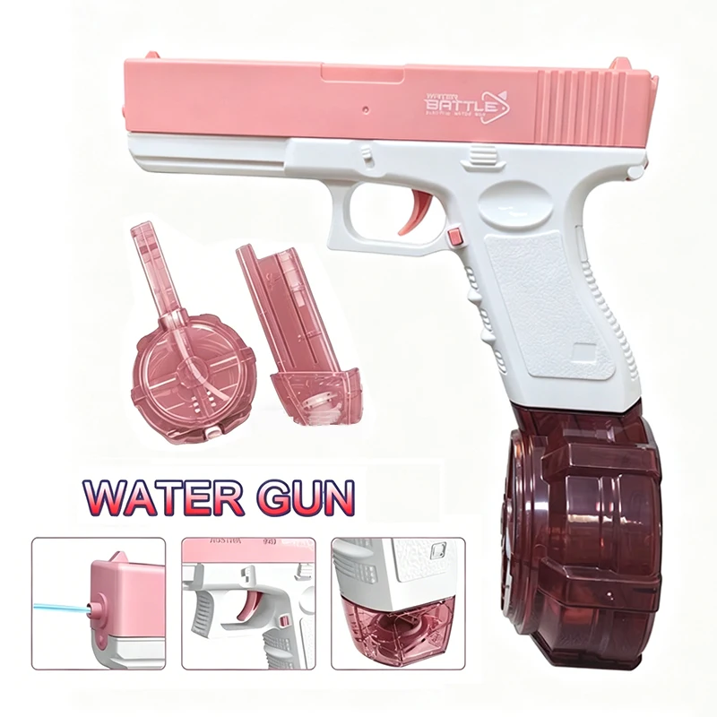 Elektrische Wasserpistolen für Erwachsene, leistungsstarke Spritzpistolen mit automatischer Wasseraufnahme, Wasserblaster, Sommer-Outdoor-Strandspielzeug für Jungen, Kindergeschenk.