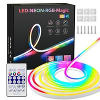 Smart Bluetooth RGBIC Neon LED Strip Light,1M-10M Waterproof USB 5V Neon Rope Light, APP Control for Party/Room/Game Room Decor