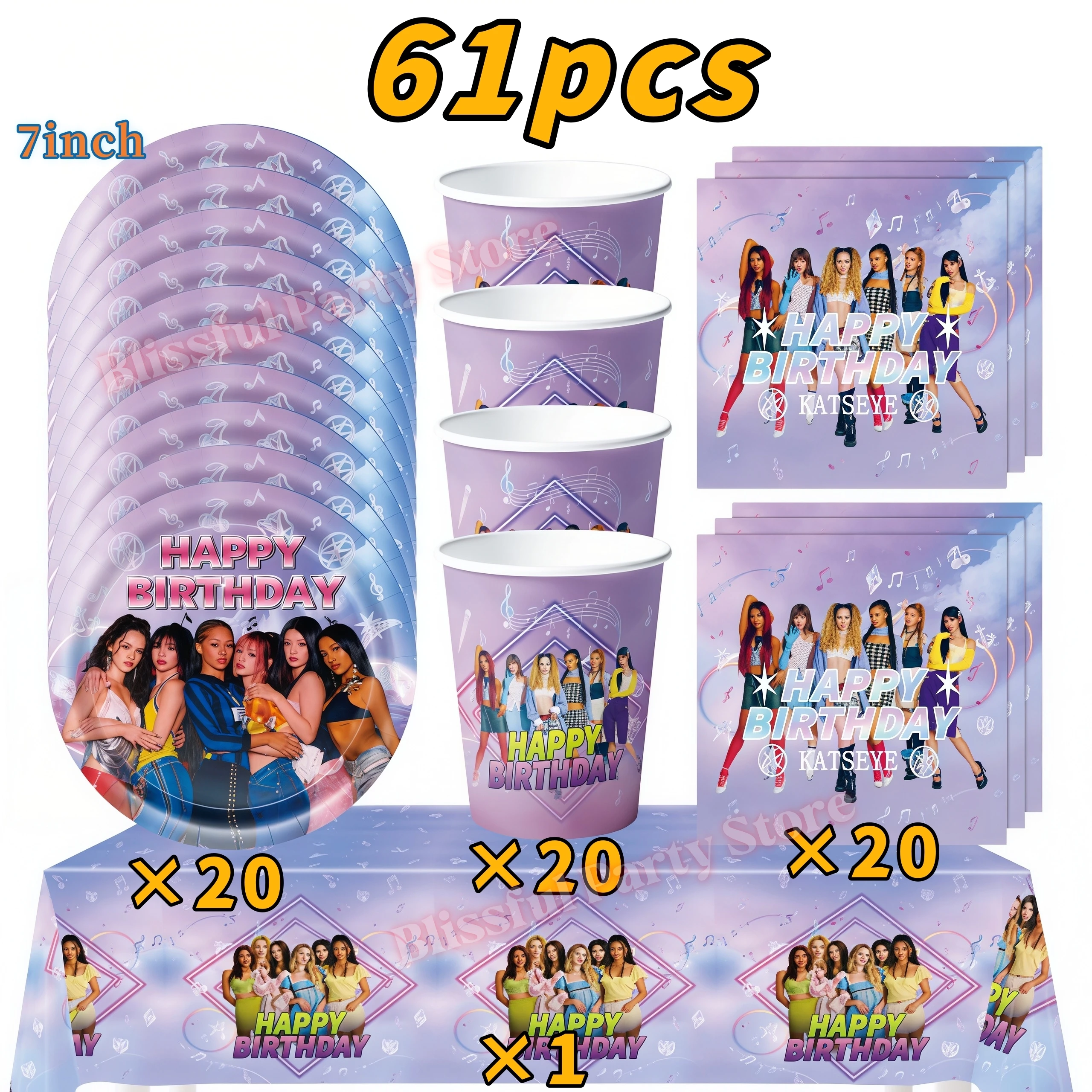 Idol K&Katseye Verjaardagsfeestje Decoratie Plaat Cup Servet Ballon voor Kpop Girl Party Favor Baby Douche Evenementbenodigdheden Fans Gift