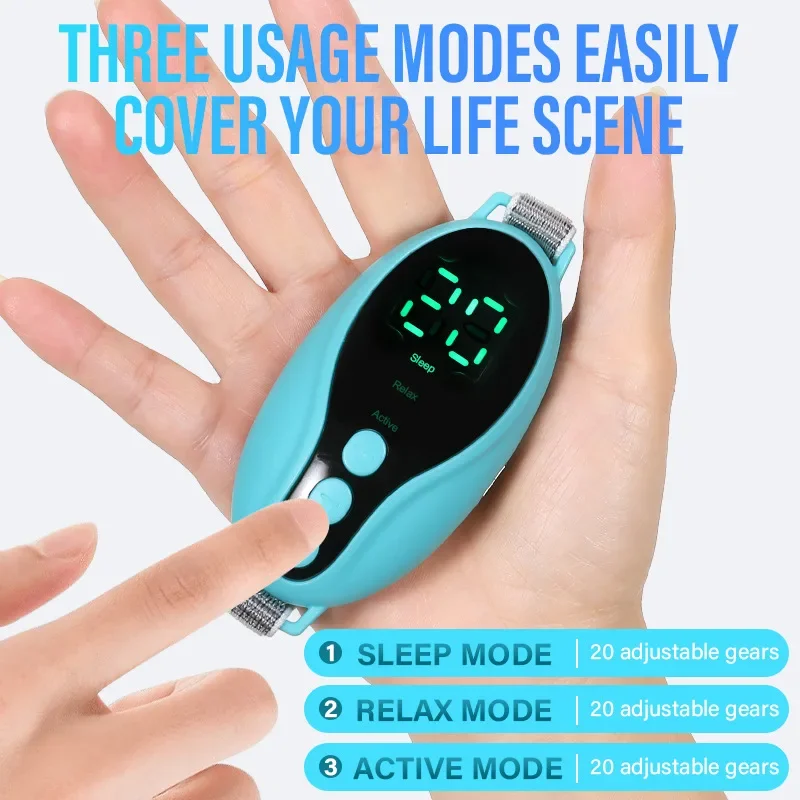 

Two modes, 20 levels of intensity, intelligent sleep device, anxiety relief, neurological sleep, insomnia, and soothing device,