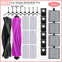 Adapter Eureka J20 Main Side Brush Hepa Filter Vacuum Cleaner For Midea W20 W20pro Base Station Filter Dust Bag Parts