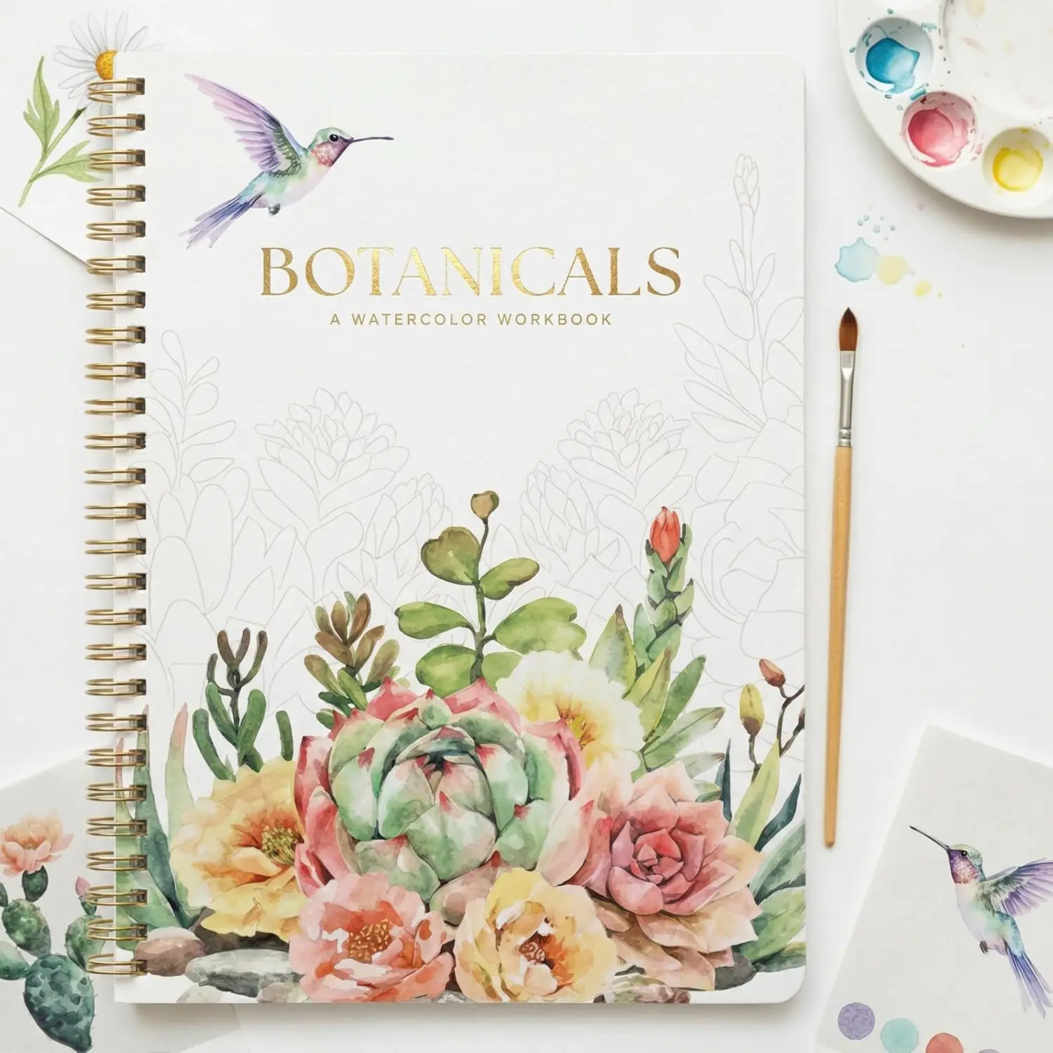 

Guided Watercolor Book for Beginners - 12 Botanical Designs, Premium Paper, Relaxing Activity for Adults
