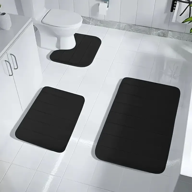 Set van 3 Badkamer Badmat Set Zacht Antislip 2 STKS Geplaveide Mat Badkamerkleed Absorberende Douche Tapijten Wc Deksel Cover Vloer