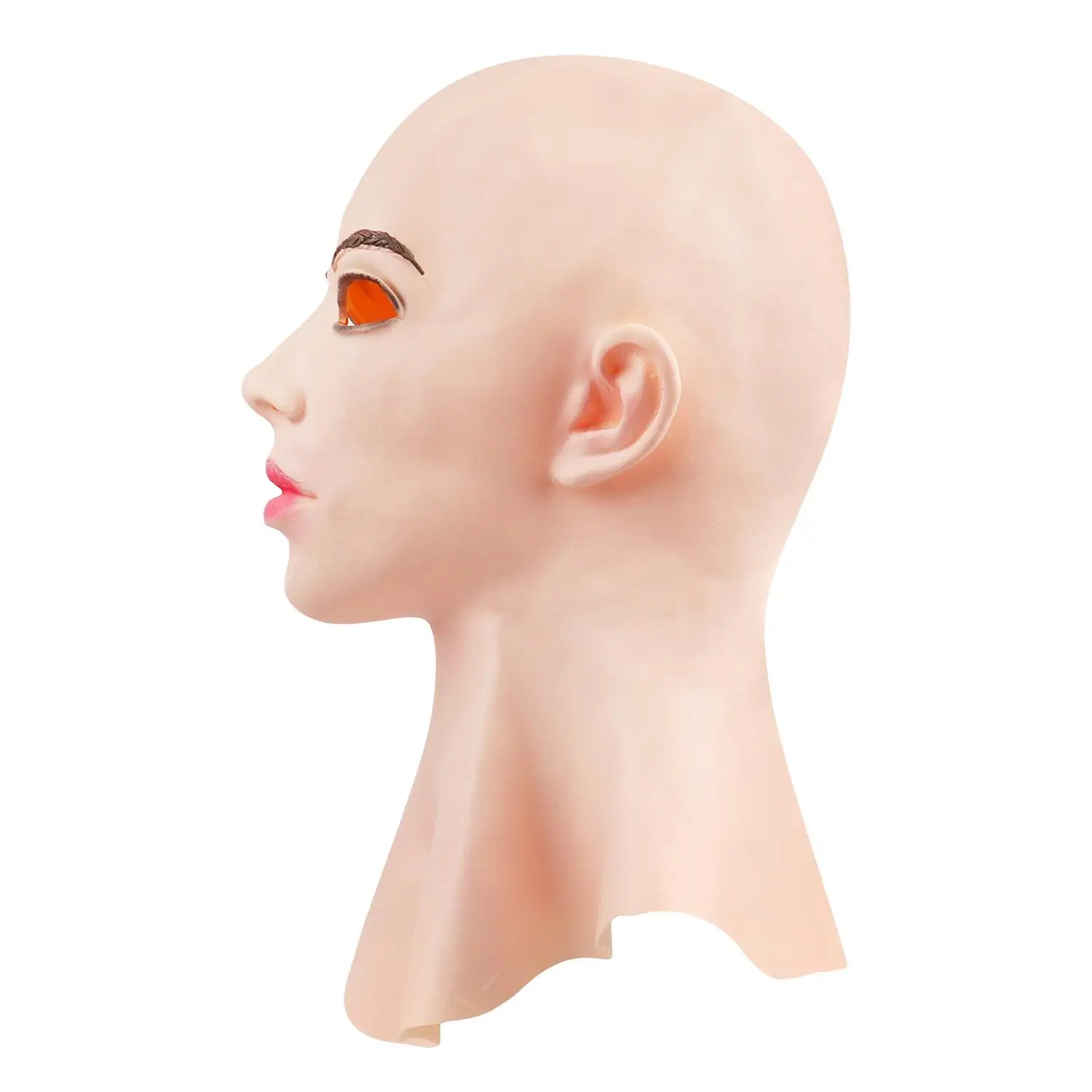 Cubierta de cabeza de látex femenina realista Cosplay Drag Queen disfraz de Halloween tocado