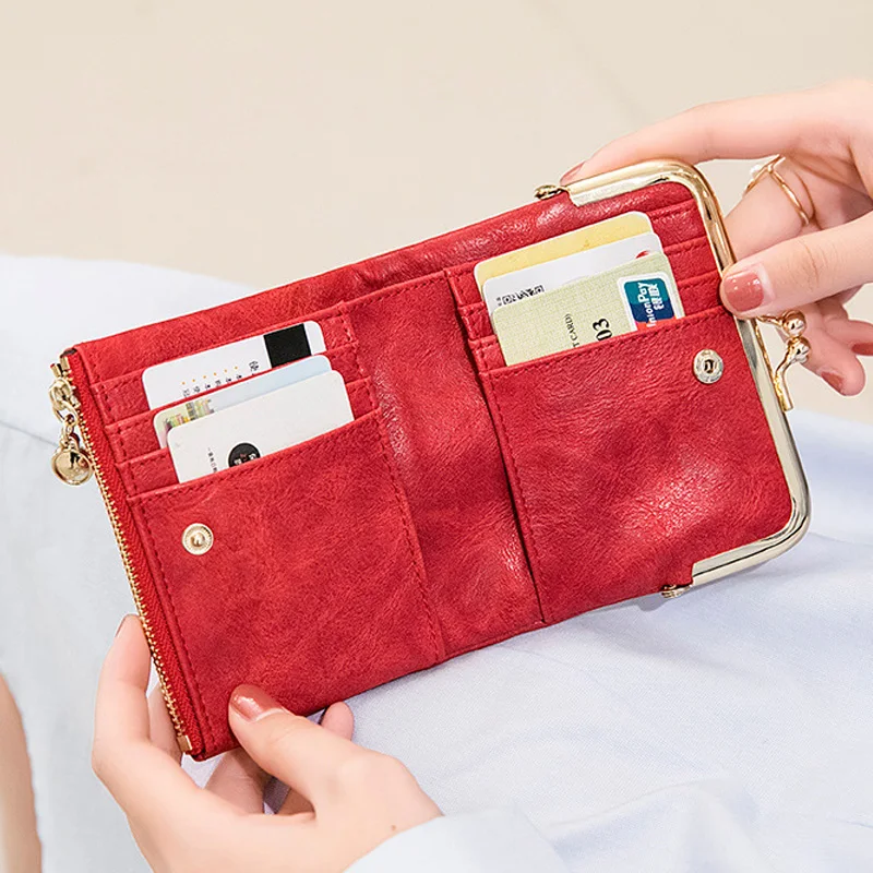 New Women Pu Leather Wallets Female Short Hasp Purses Ladies Portable Money Bag Large Capacity Card Holders Clutch Dropshipping