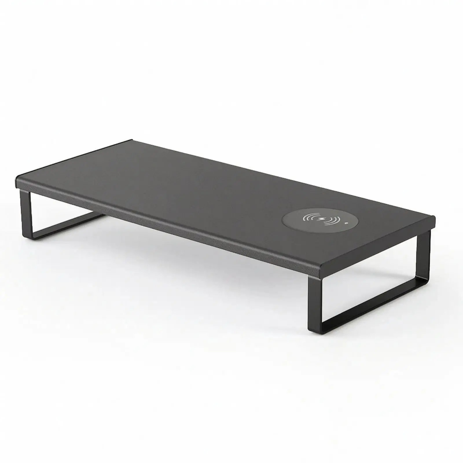 Ergonomic Metal Computer Monitor Stand with USB Hub for Desk Organization and Keyboard Storage Space