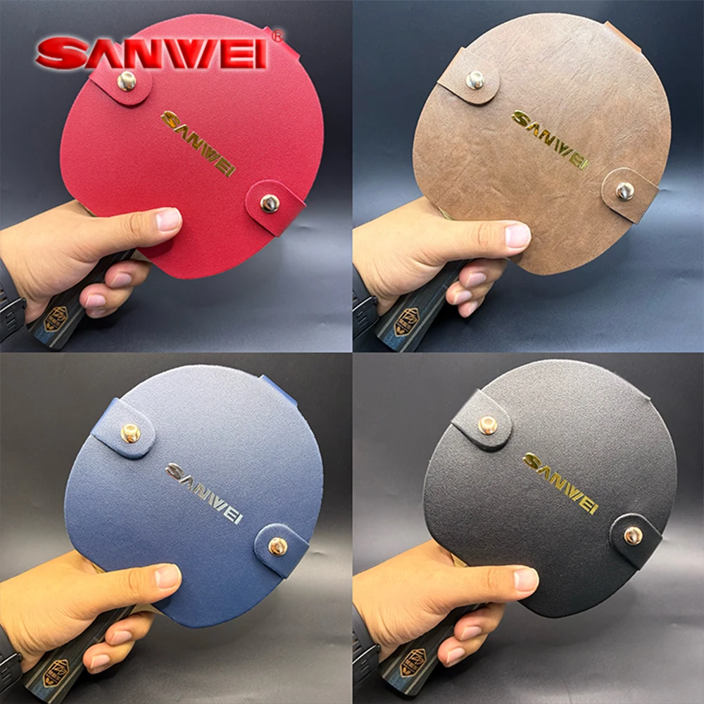 SANWEI Tischtennis-Schutzhülle/Tischtennistasche/Tennisschlägerhülle/PVC-Ping-Pong-Schlägerhülle/Halb-Schutzhülle