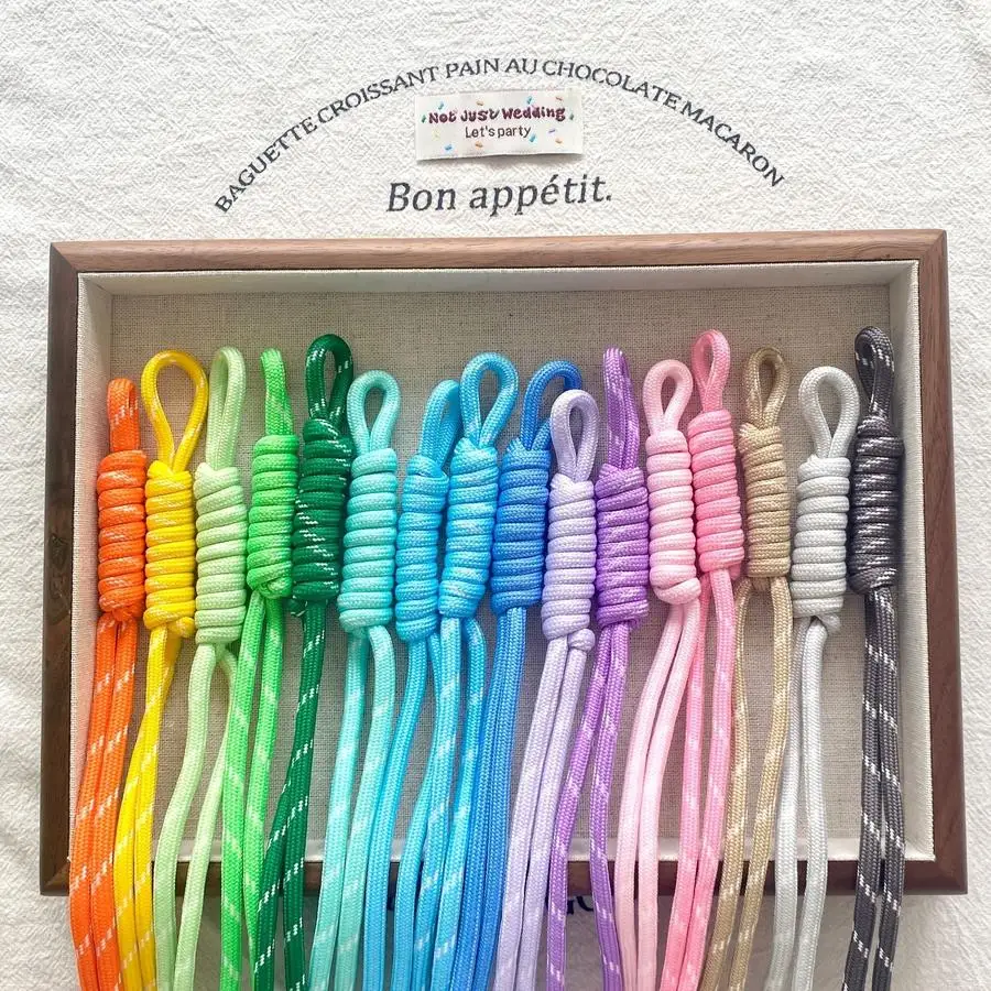 1/5/10/20/50/100pcs Colorful Nylon Rope DIY Craft Weaving Kit, Suitable for Keychains, Random Colors, Backpack Charms & Braiding