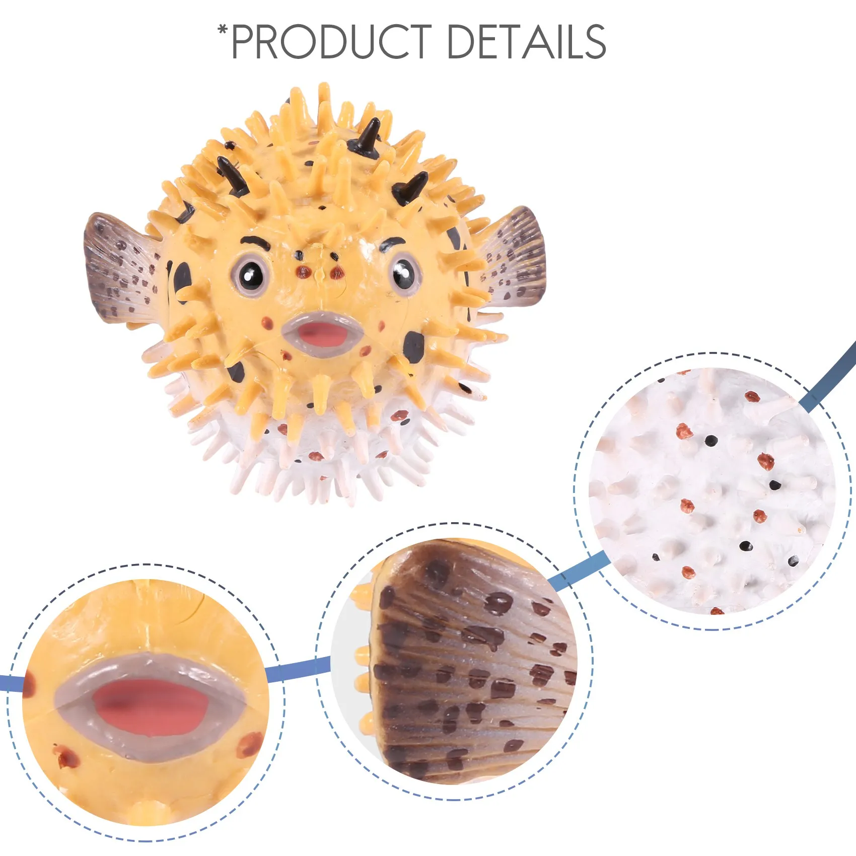 Figura de pez Pufferfish realista, juego de figuritas de plástico salvaje para colección, utilería educativa de ciencia, modelo Animal