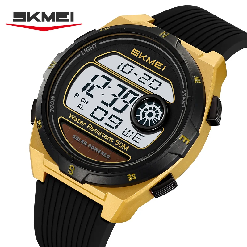 SKMEI 2436 New Digital Electronic Solar Power Watch Waterproof Multi Functional Features Sports Men's Digital Watch Reloj Hombre