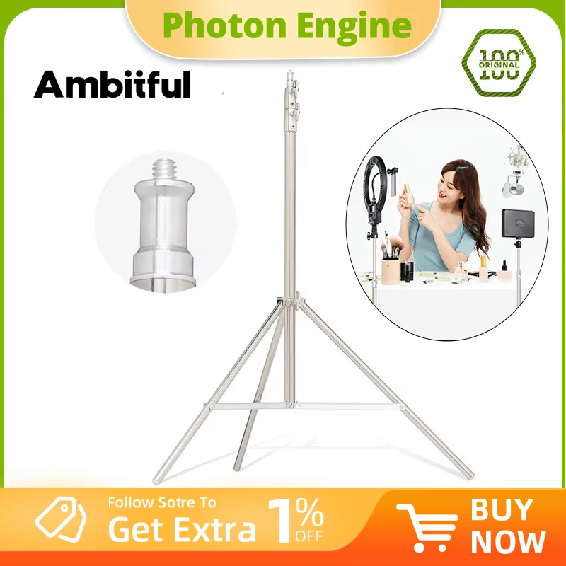 AMBITFUL الفولاذ المقاوم للصدأ 2M الثقيلة ضوء حامل ترايبود مع للصور استوديو سوفت بوكس فيديو فلاش المظلات عاكس الإضاءة
