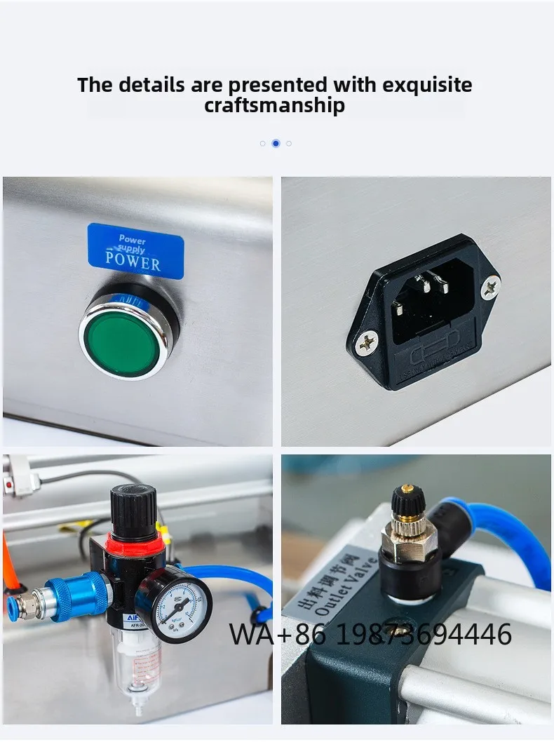 No-drip easy-clean piston filling machine, for sticky adhesives and chemical pastes