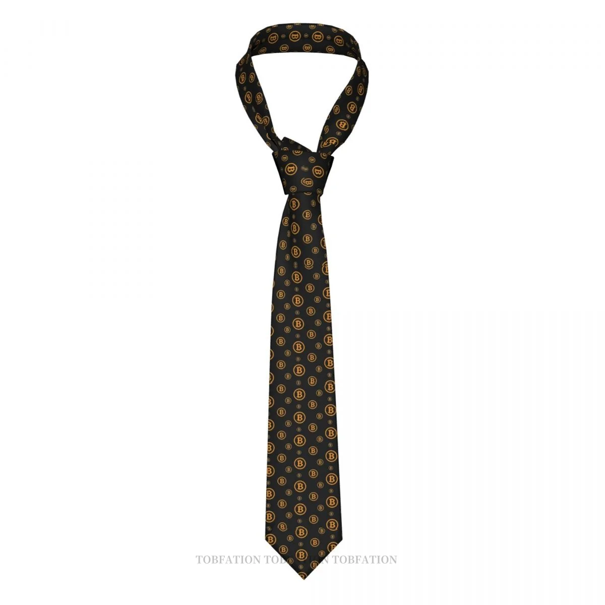 

Bitcoin Logo Pattern Print Ties Bitcoin Casual Unisex Neck Tie Daily Wear Narrow Striped Slim Cravat