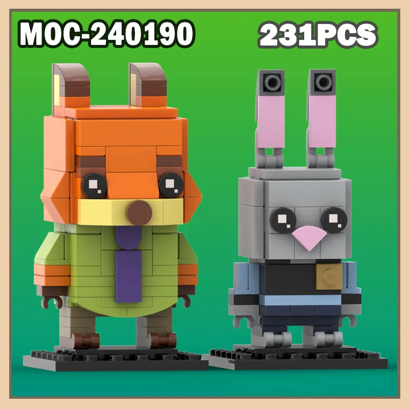 

MOC-240845 Carzy Animal City Building Blocks Model Judy And nick Small Particle Creative Gift Puzzle Christmas Toys DIY 231PCS