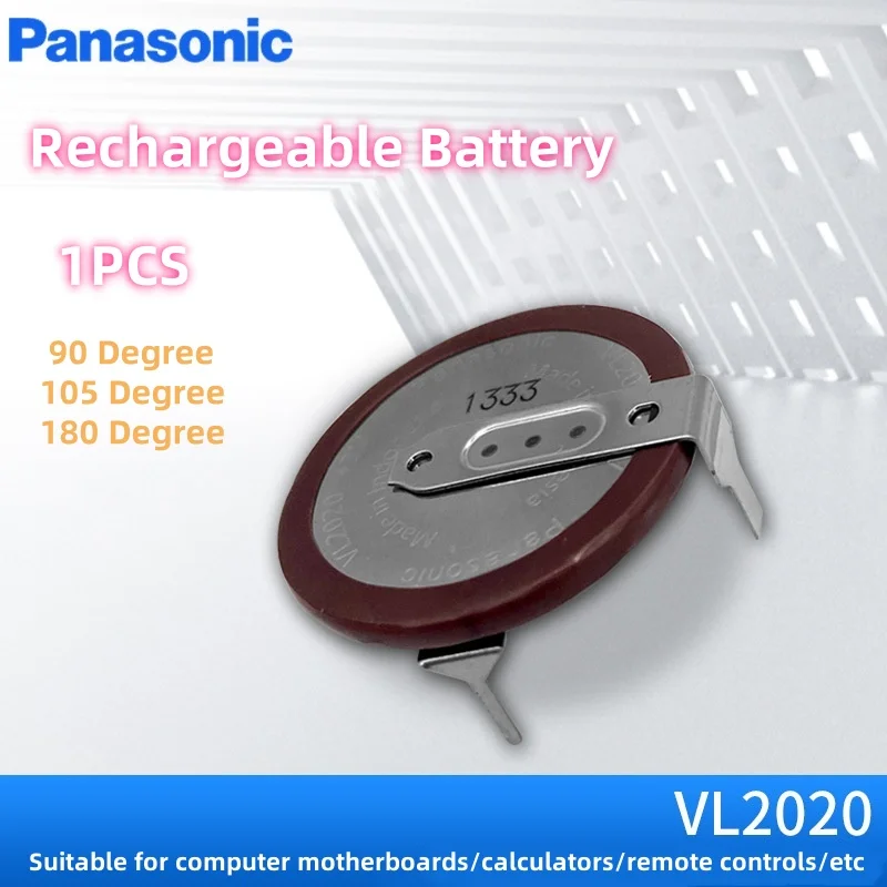 

Original Panasonic VL2020 2020 Battery 1PCS Legs 90 degrees 105 degrees 180 degrees Rechargeable Button Battery for Car Key