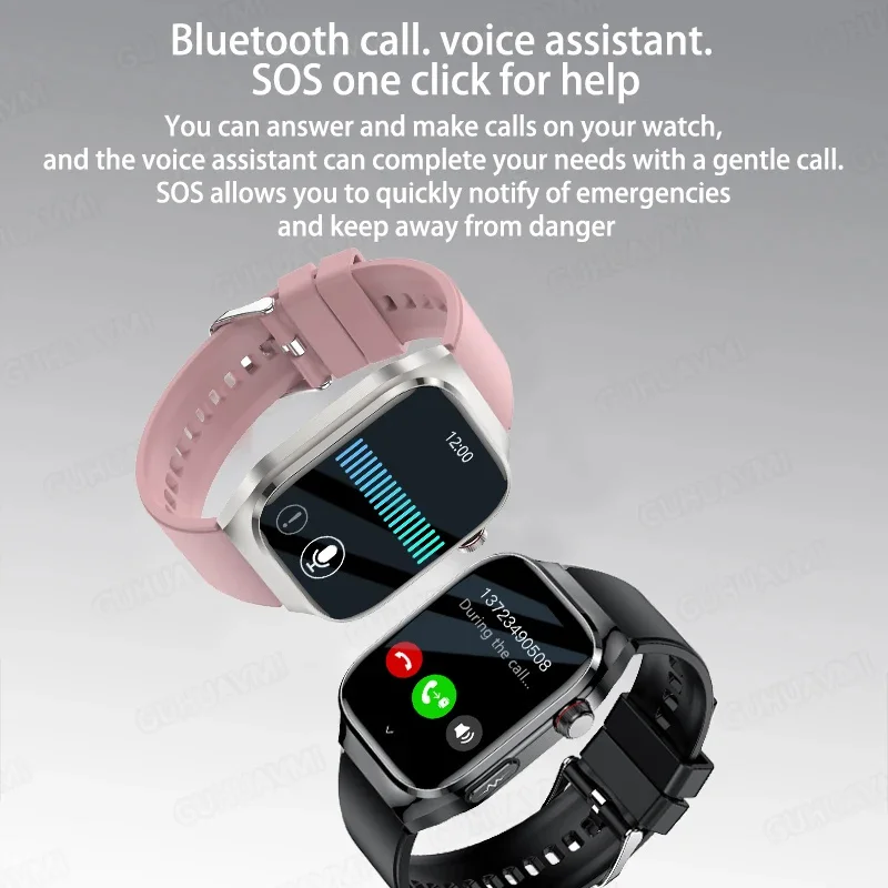 2024 nuovi lipidi nel sangue frequenza cardiaca Micro esame fisico ECG + PPG + HRV Bluetooth Call Watch SmartWatch per glucosio nel sangue con acido