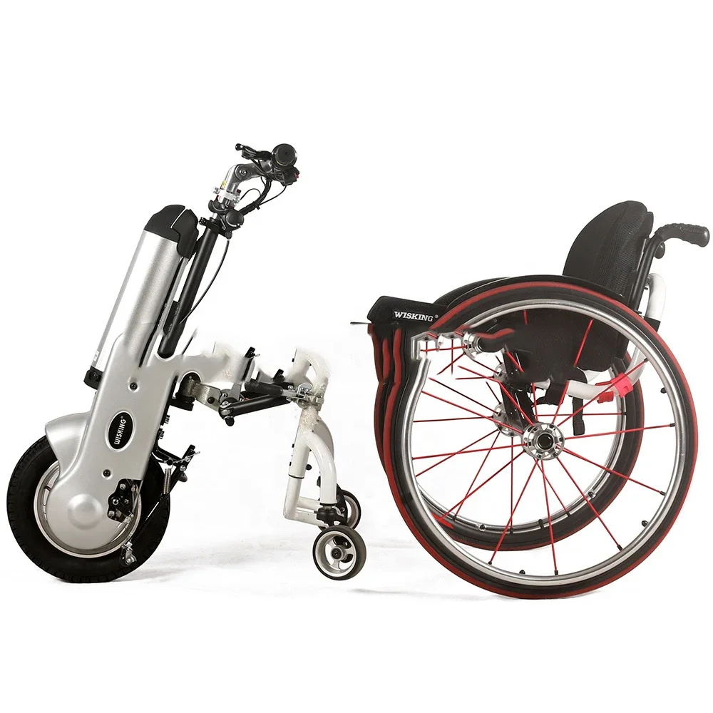 

Disabled Manual Wheelchair Tricycle Electric Locomotion Wheelchair Lithium Battery Light Traction Head