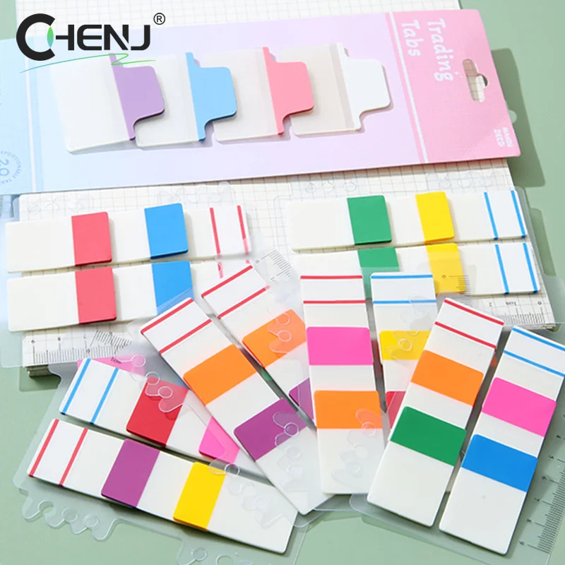 60Sheets Colorful Transparent Fluorescent Index Tabs PET Sticky Note Page Marker Planner Stickers Classification Writing Office