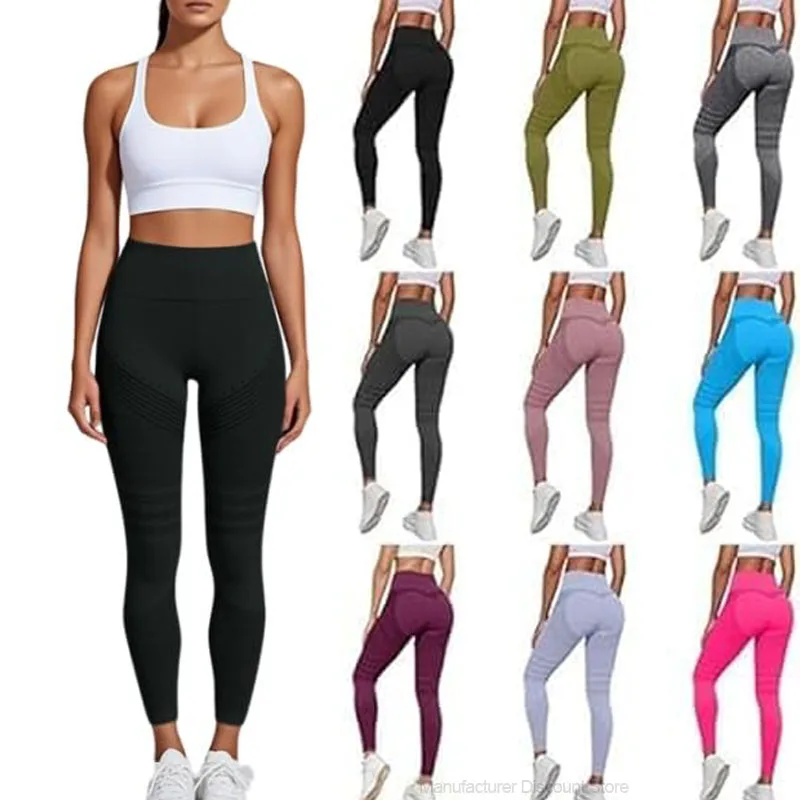 Leggings Sportivi 3D Anti-Cellulite a Compressione per Donna, Vita Alta, Push-Up, Senza Cuciture, Opachi, per Yoga e Fitness