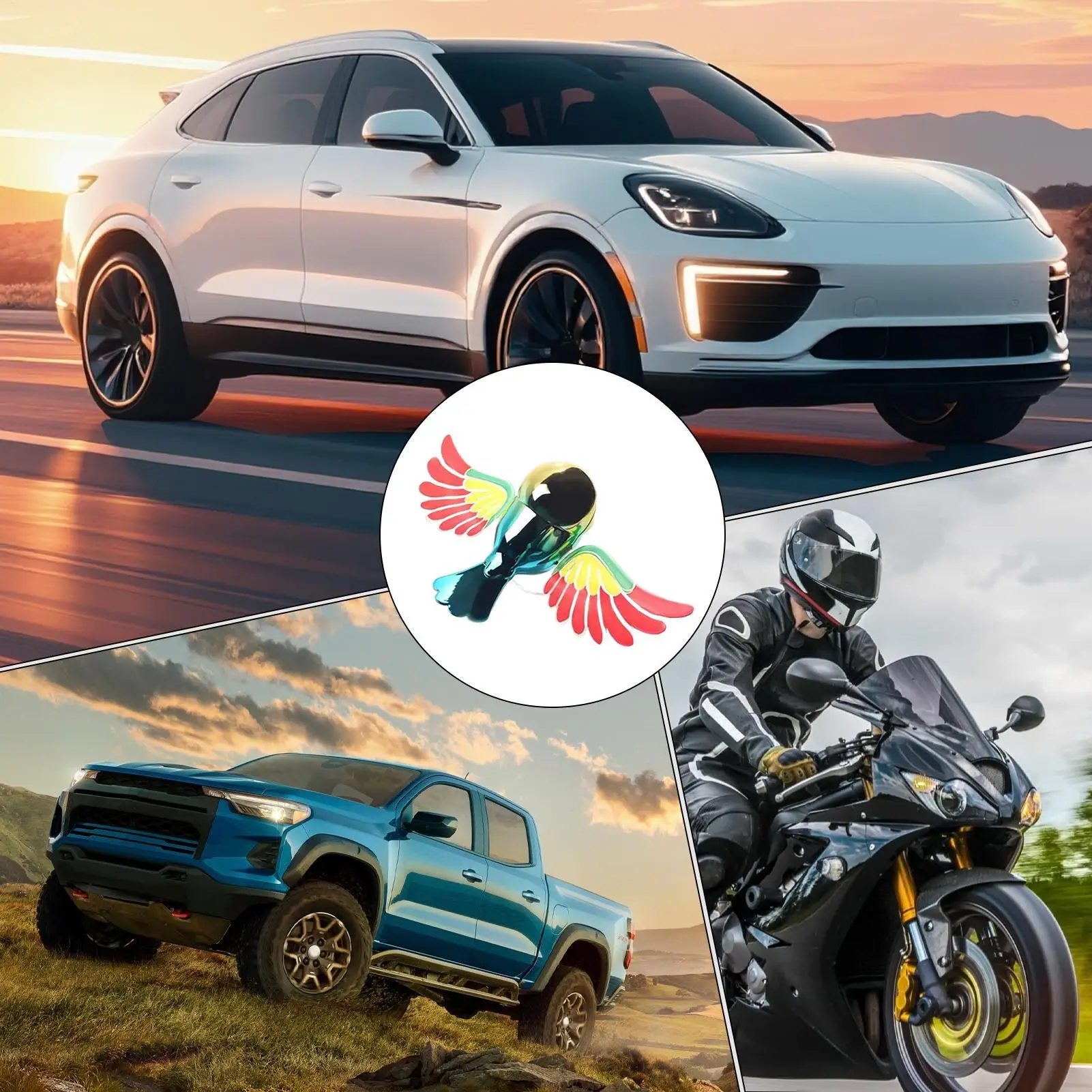 

Car Mirror Decor Wind-Powered Cute Weatherproof Rotating Wing Bird Vehicle Dash Decor For Automotive Truck RV SUV Motorcycle