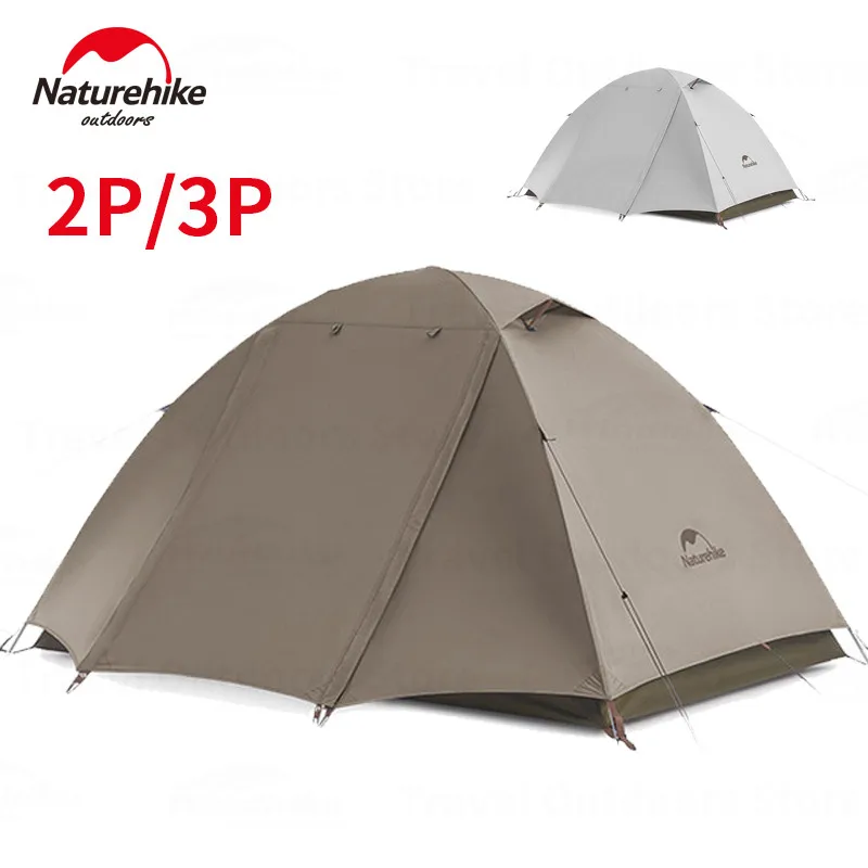 

Naturehike YU CHUAN Ultralight Camping Tent 2P/3P Cross Aluminum Pole Windproof Tent 210T Rain-Proof Outdoor Travel Tent 2.3kg