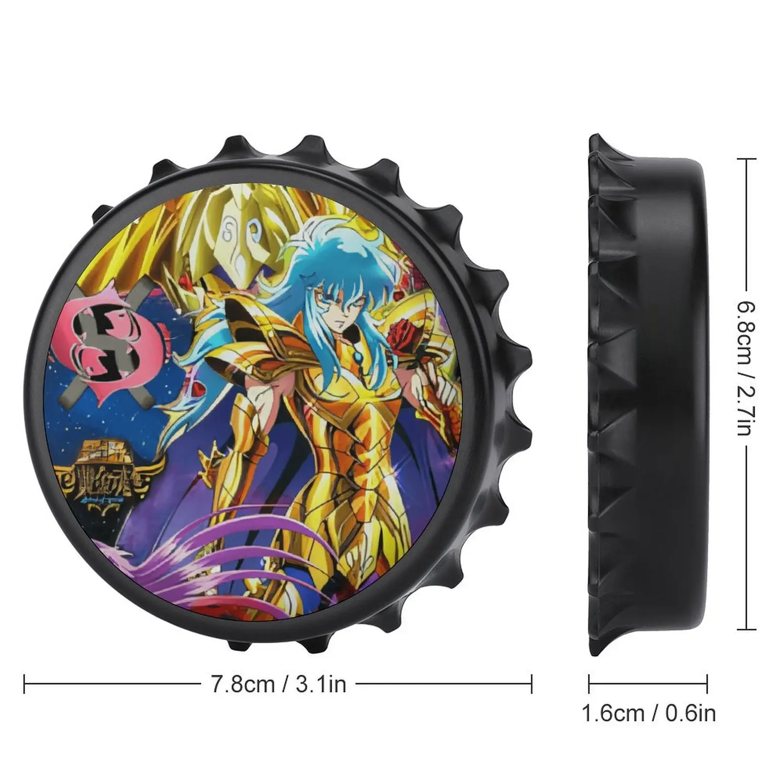 Магнит на холодильник, открывалка для бутылок, магнитное притяжение, материал из сплава Saint Seiya, рыцари зодиака, товары с афродитом