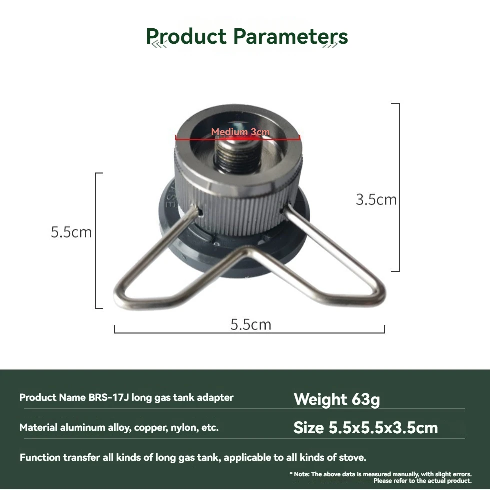 

BRS-17J Outdoor Canister Converter Flat to Long Gas Adapter with Bracket Butane Gas Adapter