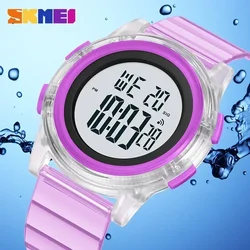 SKMEI-reloj deportivo para hombre y mujer, cronógrafo Digital con luz trasera y correa transparente de TPU, resistente al agua, alarma, 1997