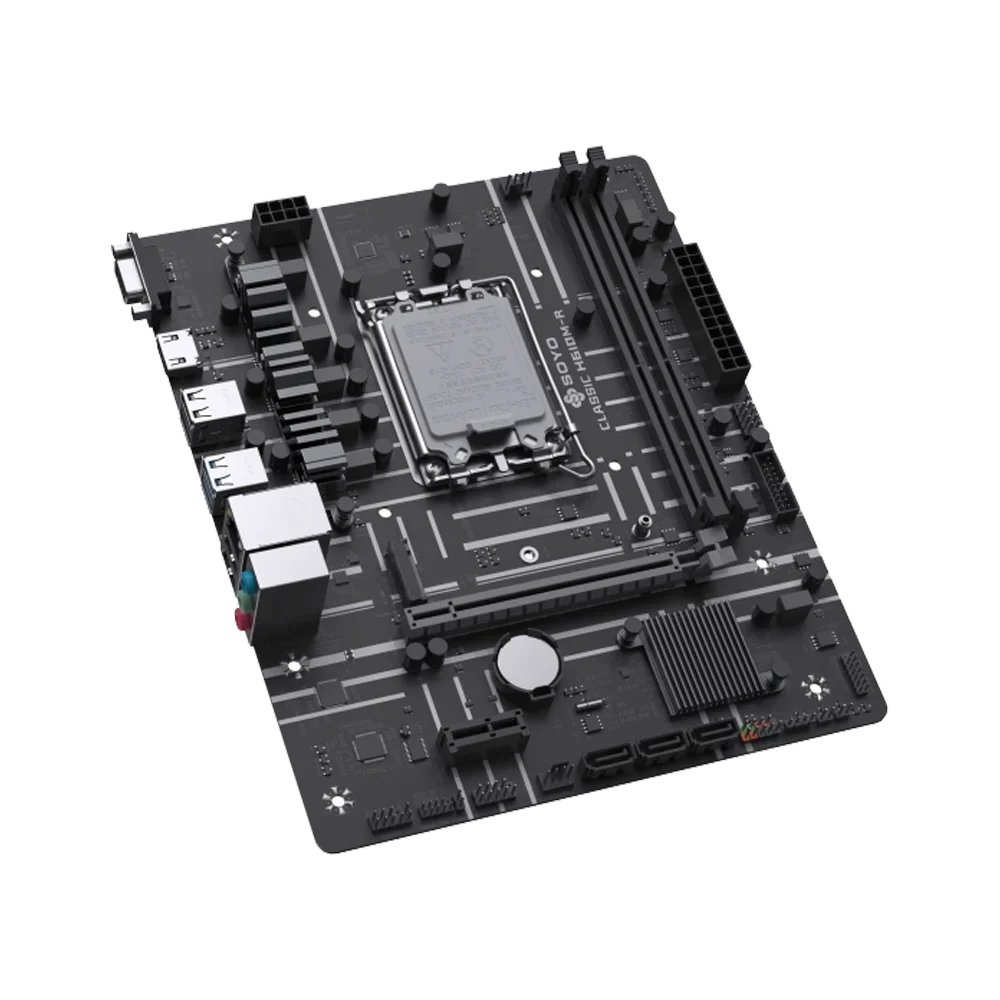 Soyo clássico h610m placa-mãe para jogos duplo canal ddr4 lga1700 suporta intel 12th/13th gen cpu hdmi-combo de computador compatível