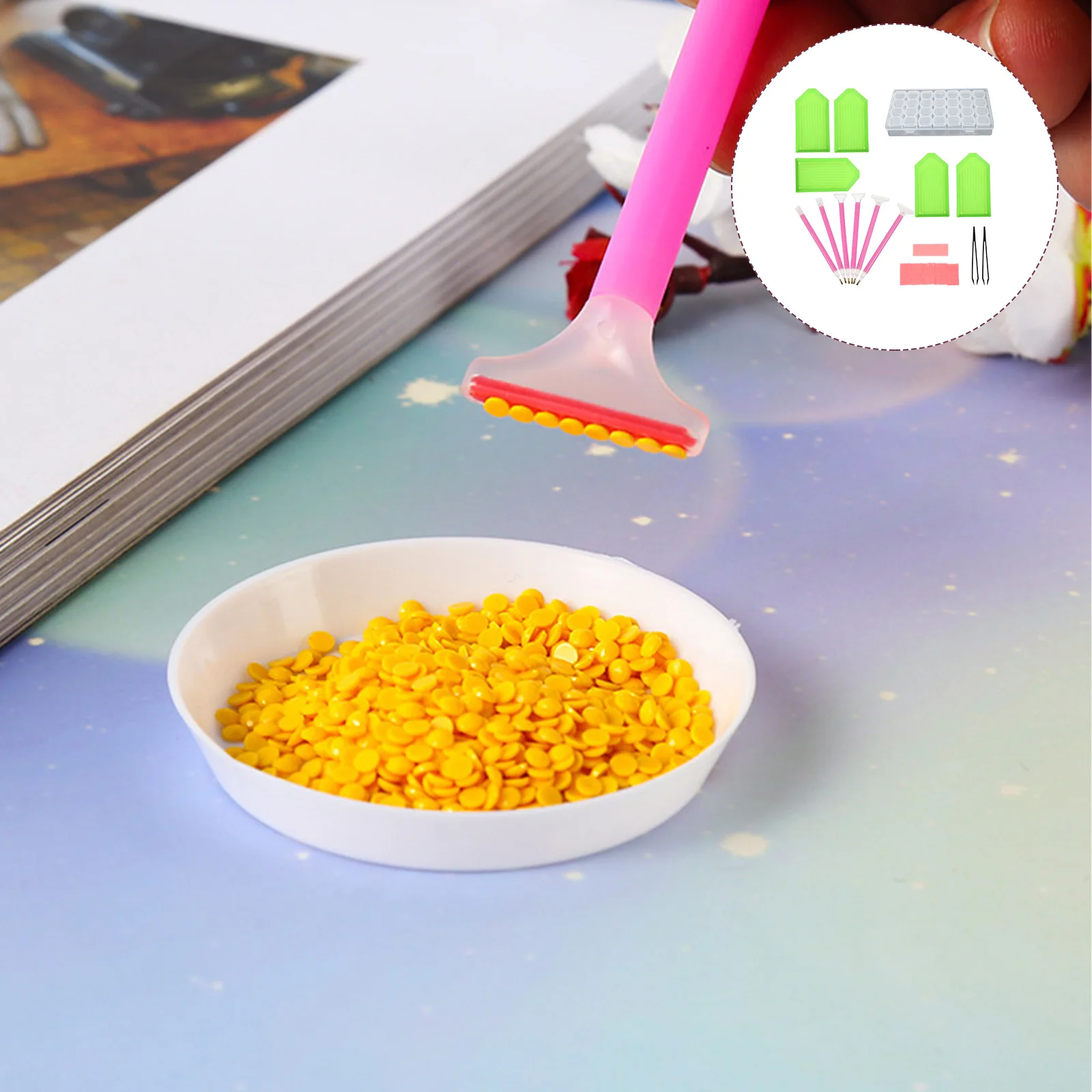 

Tool Plastic Bead Sorting Tray DIY Art Supplies Lightweight Square Shape Trays Diamond Tools Container