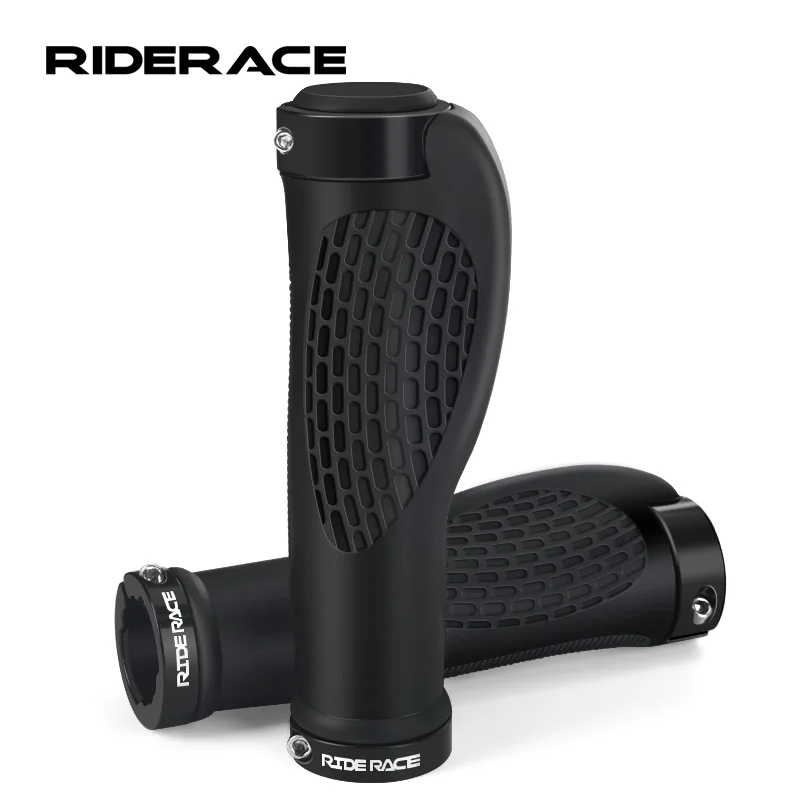 1 Pair Mountain Bike Handlebar Cover Aluminum Alloy Dual Lock Ring Bicycle Grips Ergonomic Comfortable Non-Slip Shockproof