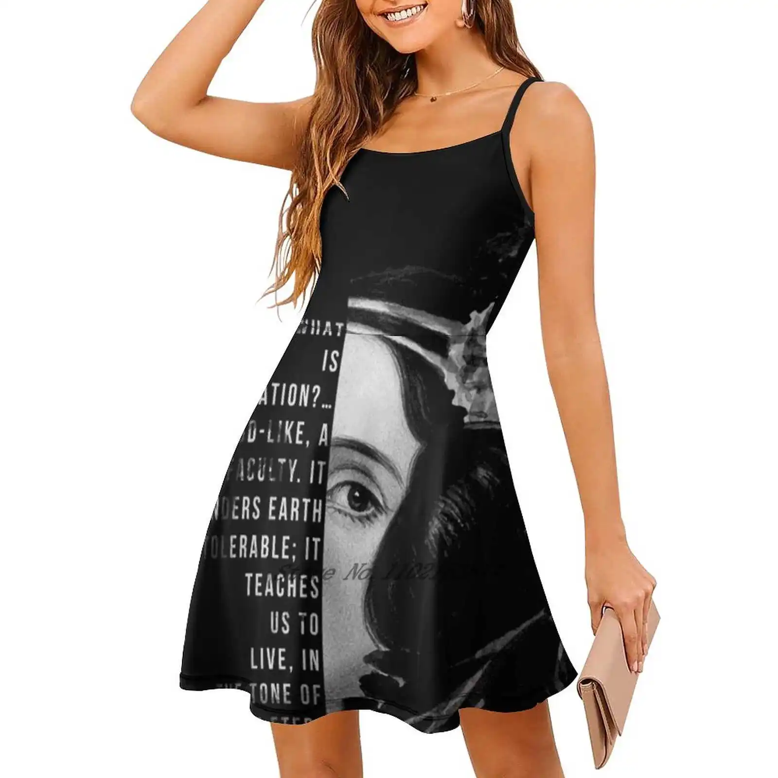 Ada Lovelace - Imagination Loose Pocket Dress Women Casual V Neck Dress Printed Dress Girl Power Famous Scientist Scientist