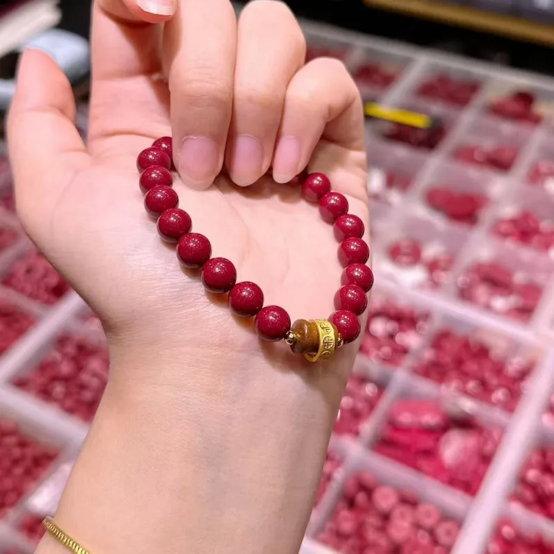 Bracelet,, Purple Gold , Six-Character Mantra, Imperial Red Sand, Peach Wood, And Other Decorative Items