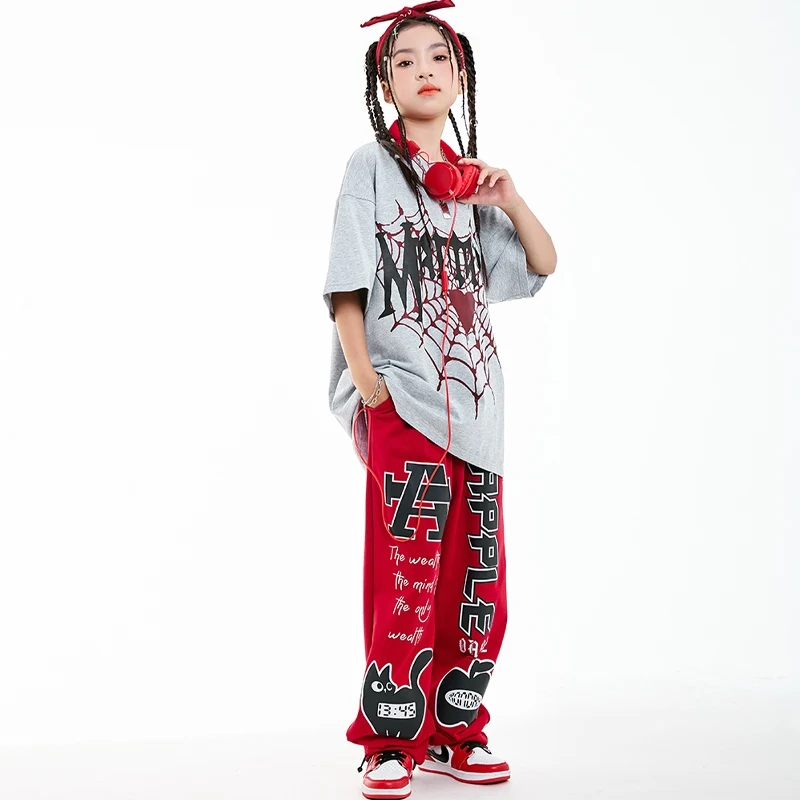Losse Jazzdans Outfits Jongens Meisjes Sport Hiphop Pak Kinderen Street Dance Hip Hop Dansvoorstelling Stadiumkostuums DN20402