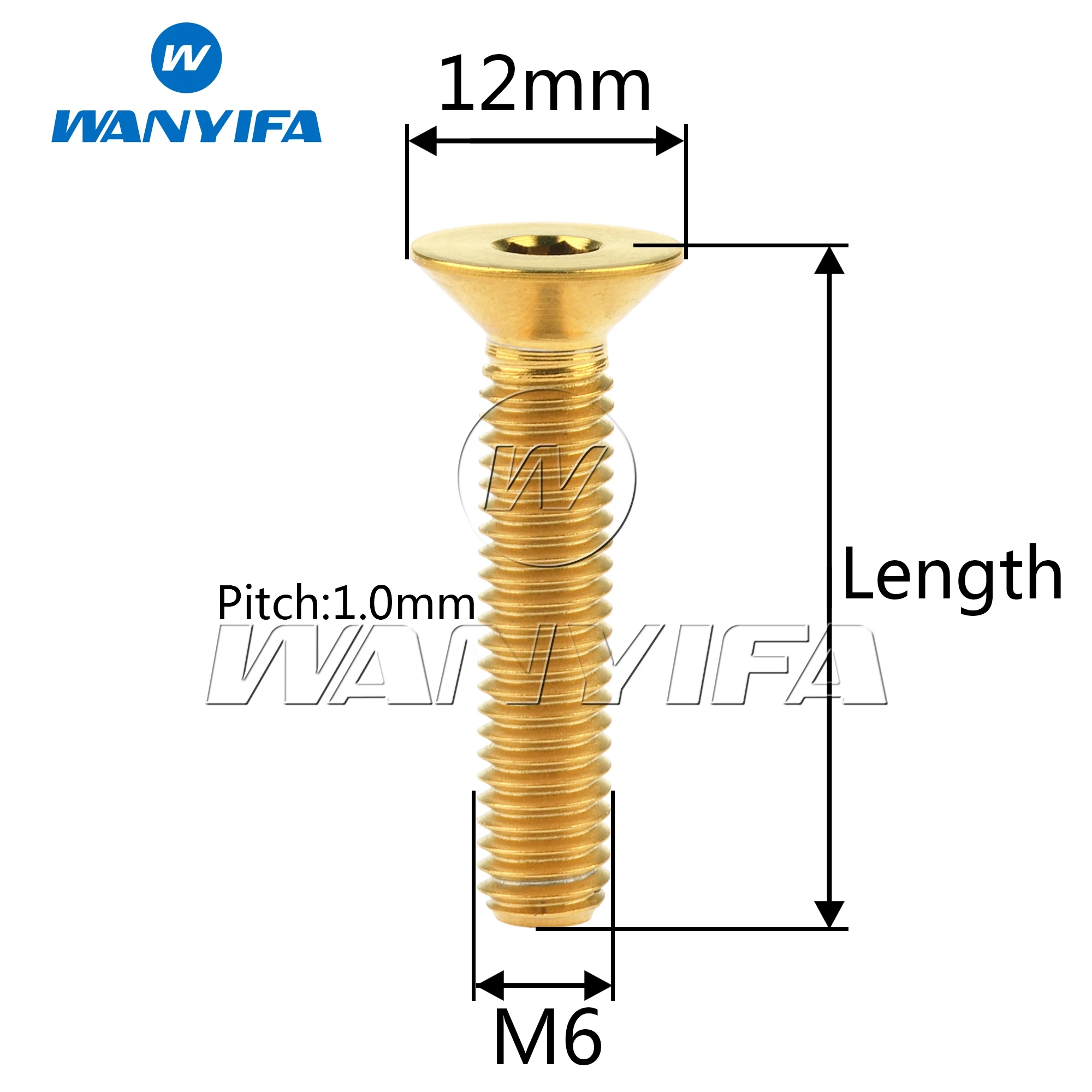 Wanyifa Titan Bolzen M6x20/25/30/35/40/45mm Flache Senkkopf innen Hexagon schraube für Fahrrad Headset Kurbel 6 stücke