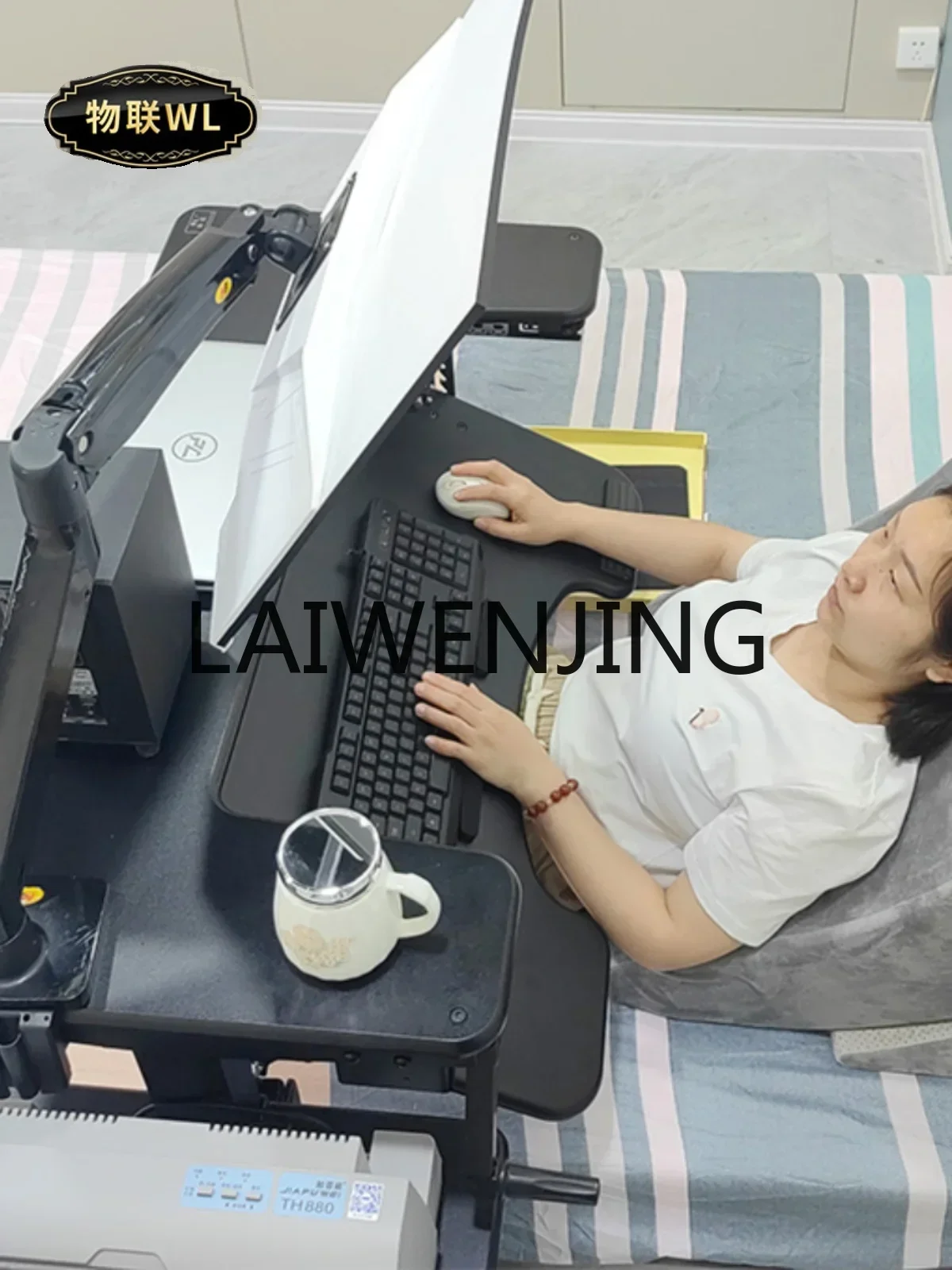 Laptop Desktop Computer Desk Bedside Lifting Lazy Table Cockpit Suspension Bracket